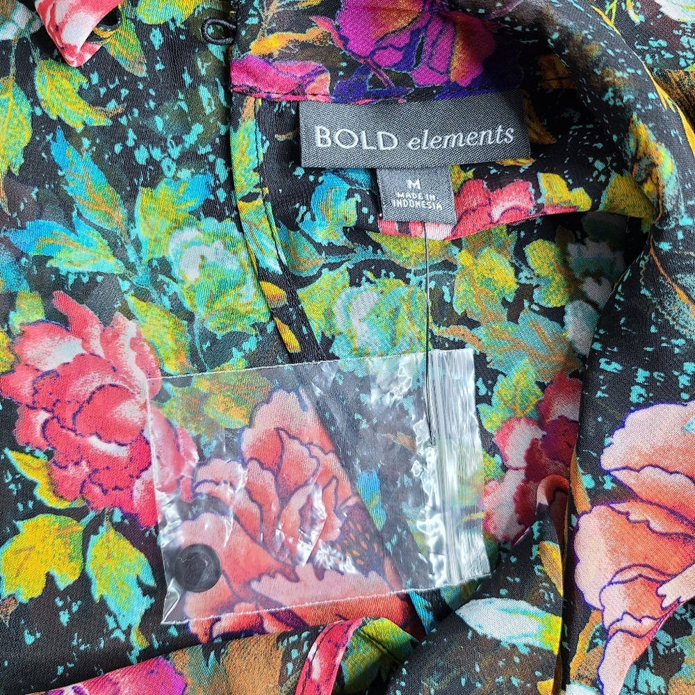Bold Elements Floral Blouse Medium - image 7